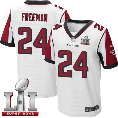 Nike Falcons #24 Devonta Freeman White Super Bowl LI 51 Men's Stitched NFL Elite Jersey